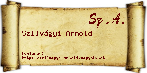 Szilvágyi Arnold névjegykártya