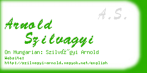 arnold szilvagyi business card